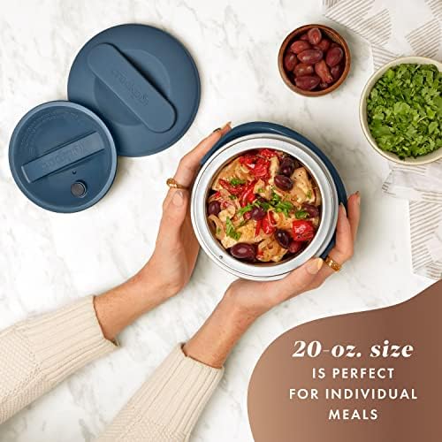 Leak-Proof Crock-Pot Electric Lunch Box Food Warmer 20oz – Faded Blue S22V - Portable Electric Lunch Box Food Warmer Detail