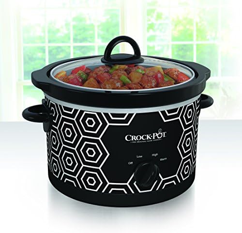 Triple-Insulated Crock-Pot 4.5 Quart Portable Slow Cooker – Black & White S11W - Stainless Steel Slow Cooker with Locking Lid Detail