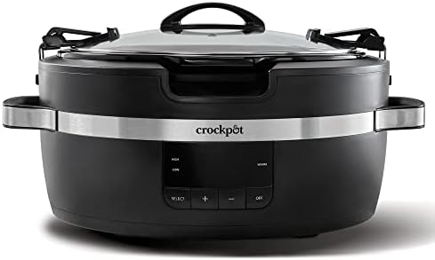 Digital Control Crock-Pot Thermoshield 6 Quart Slow Cooker with Carry Handles S12S - Large Capacity Electric Stew Pot & Slow Cooker - Default Title