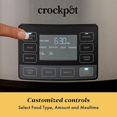 Programmable Crock-Pot MyTime 6 Quart Programmable Slow Cooker S08D - Stainless Steel Slow Cooker with Locking Lid Detail