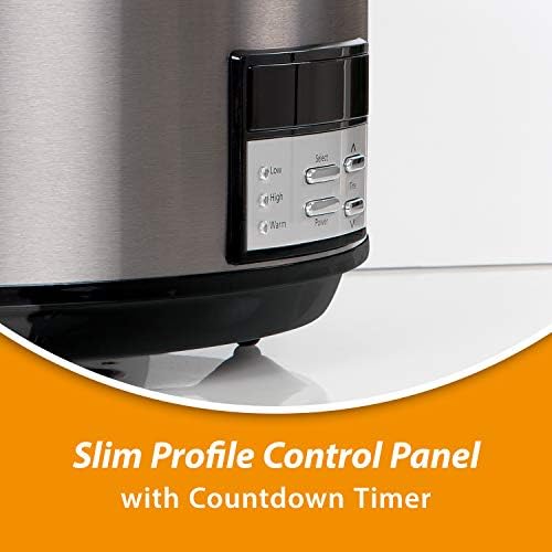 Programmable Crock-Pot 8 Quart Programmable Slow Cooker with Auto Warm S28G - Stainless Steel Slow Cooker with Locking Lid Detail