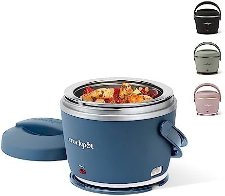 Leak-Proof Crock-Pot Electric Lunch Box Food Warmer 20oz – Faded Blue S22V - Portable Electric Lunch Box Food Warmer - Faded Blue