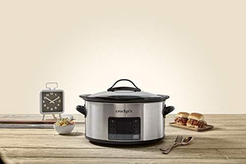 Programmable Crock-Pot MyTime 6 Quart Programmable Slow Cooker S08D - Stainless Steel Slow Cooker with Locking Lid Detail