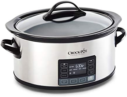 Programmable Crock-Pot MyTime 6 Quart Programmable Slow Cooker S08D - Stainless Steel Slow Cooker with Locking Lid Detail