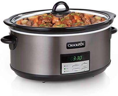 Programmable Crock-Pot 8 Quart Programmable Slow Cooker with Auto Warm S28G - Stainless Steel Slow Cooker with Locking Lid Detail