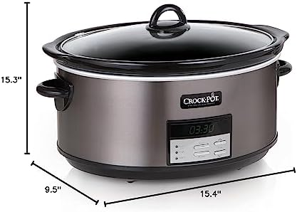 Programmable Crock-Pot 8 Quart Programmable Slow Cooker with Auto Warm S28G - Stainless Steel Slow Cooker with Locking Lid Detail