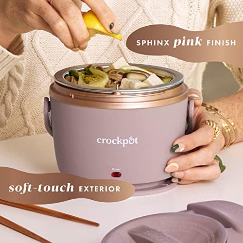Mini Personal Crock-Pot Electric Lunch Box Food Warmer 20oz – Blush Pink S18G - Portable Electric Lunch Box Food Warmer Detail