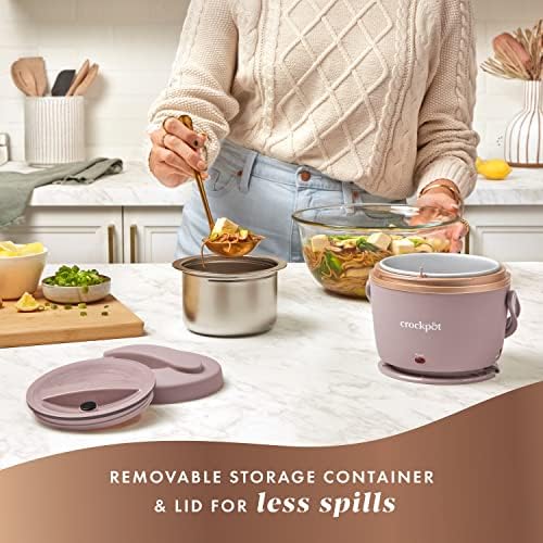 Mini Personal Crock-Pot Electric Lunch Box Food Warmer 20oz – Blush Pink S18G - Portable Electric Lunch Box Food Warmer Detail