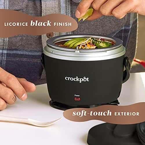 Rapid Heating Crock-Pot Electric Lunch Box Food Warmer 20oz – Black S26G - Leak-Proof Heated Bento Box Lunch Warmer Detail
