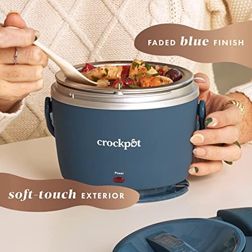 Leak-Proof Crock-Pot Electric Lunch Box Food Warmer 20oz – Faded Blue S22V - Portable Electric Lunch Box Food Warmer Detail
