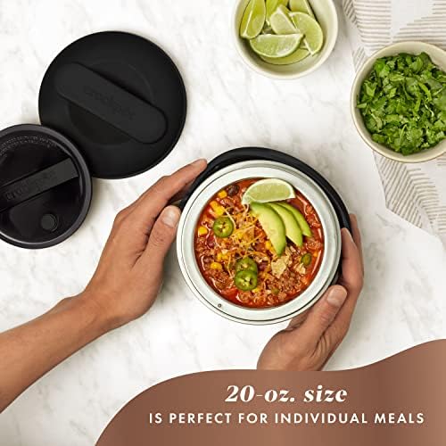 Rapid Heating Crock-Pot Electric Lunch Box Food Warmer 20oz – Black S26G - Leak-Proof Heated Bento Box Lunch Warmer Detail
