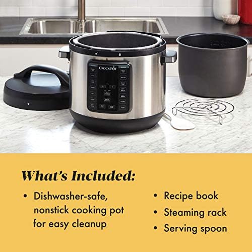 Smart Digital Crock-Pot 8 Quart Express Crock Multi-Use Pressure Cooker S05K - Heavy-Duty Stainless Steel Speed-Cooking Pot Detail