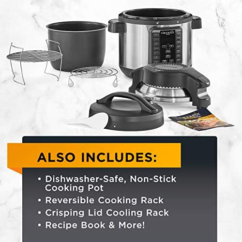 Speed-Cooking Crock-Pot Express Crisp 8 Quart 10-in-1 Pressure Cooker S06F - High-Pressure Instant Pot for Quick Family Dinners Detail