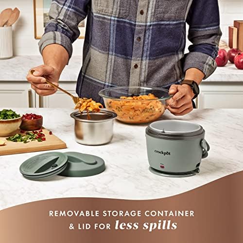 Mini Personal Crock-Pot Portable Electric Lunch Box Food Warmer – Green S21D - Mini Personal Food Warmer for Healthy Meal Prep Detail